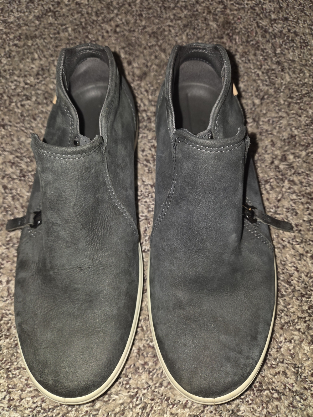 Ecco Charcoal Gray Suede Ankle Booties